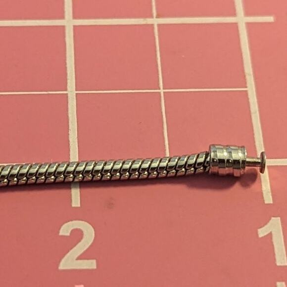 Charm Bracelet With Blue Crystal Beads in Silver Tone Metal with Safety Chain - Picture 13 of 13